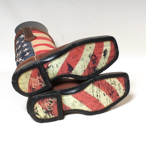 Womens Durango Boots Size 8 M Lady Rebel American Flag Square Toe Western Boot - Picture 6 of 7